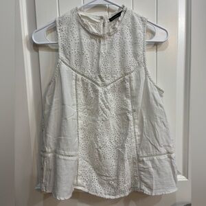 Abercrombie & Fitch Cream Eyelet Tank Top